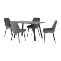 Berlin Dining Set - Modern Dining Table with A-Frame Legs & Velvet Chairs