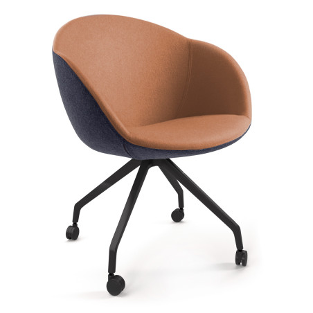 Josha Castor Lounge Chair with Pyramid Base & Castors | Nutrend
