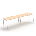 AR-C Row Bench Desks - Oak Edged Tops & Metal Goalpost Legs