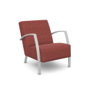 As shown: Armchair, Forge Fabric Finish, White Metallic Frame