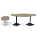 iD Correl Barrel Rectangular Table - Rounded Meeting Table | Nutrend