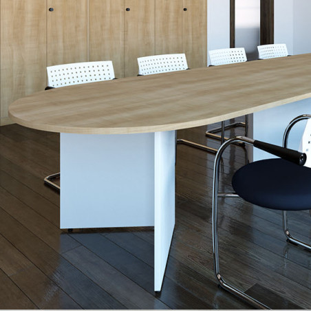 G5 Quiver D-End Boardroom Table – Beech Finish | Nutrend