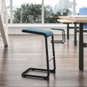 Q1 Crescent Stool - Upholstered Seat with Powder-Coated Base