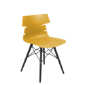AS8 Finesse BW - Elegant Chair with Black Wooden 4-Leg Frame